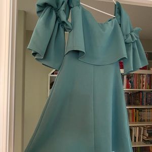 Asos Seafoam Green Mid-length Sleeved Short Dress